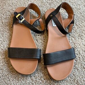Steve Madden Black Leather Sandals